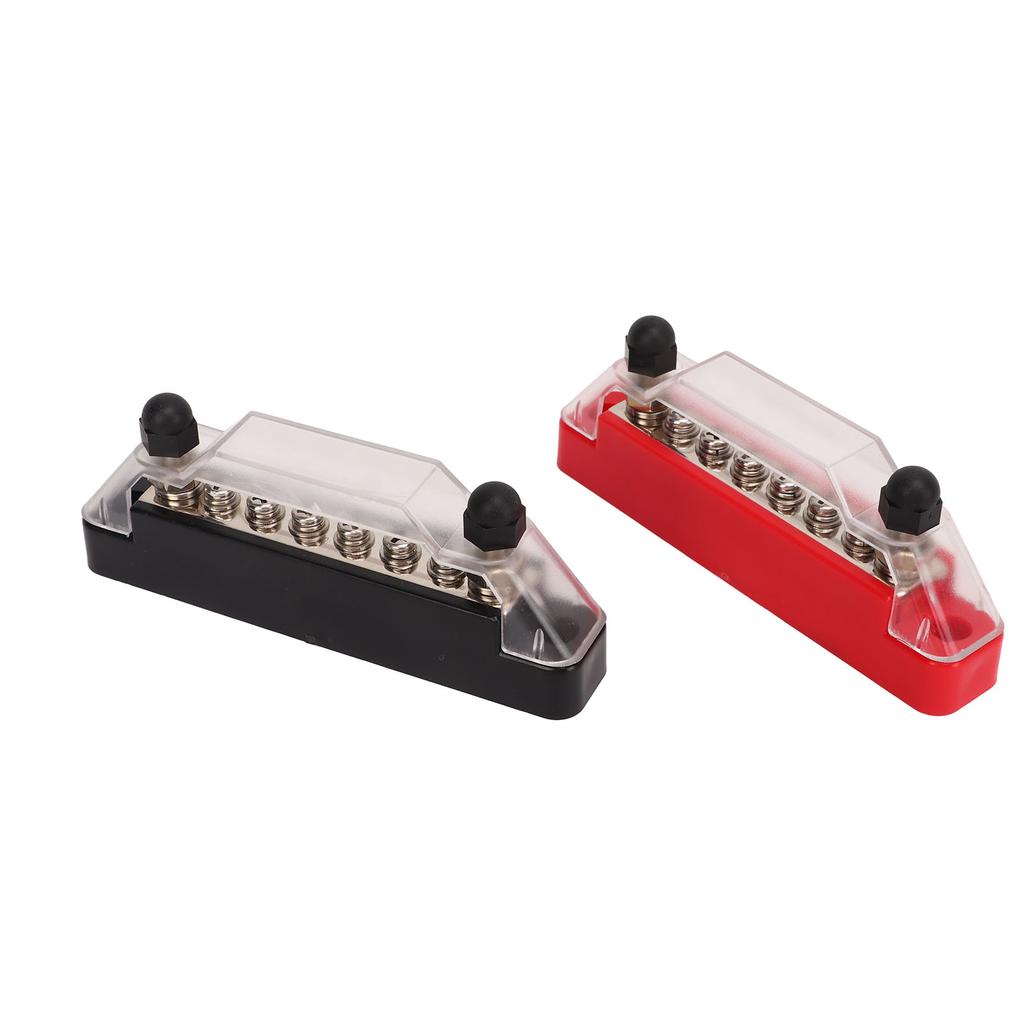2 Pcs 6 Post Power Distribution Block 12‑48V 150 Amp 2 M6 Terminal Post 6 M4 Wiring Screw Circuit Fuse Block Holder