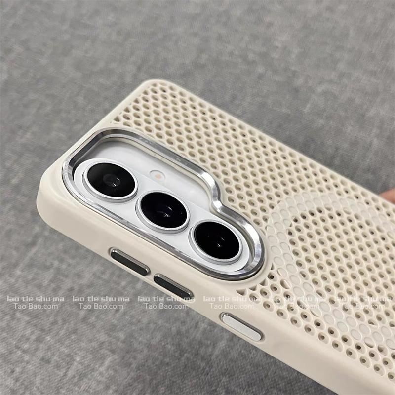 Case For Samsung Galaxy A57 A56 A55 A54 A37 A35 A27 A26 A17 A16 5G For MagSafe Magnetic Cooling Honeyb Mesh Protective Cover