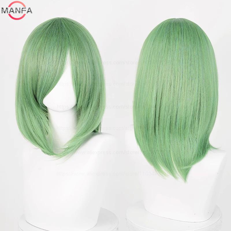 40cm Medium Basic Anime Cosplay Wig Bang Blond  Black White Red Pink Green Brown Gold Blue Heat Resistant Synthetic Hair Wigs