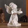 Figurine Bougeoir Ange Européen en Résine - Décoration de Table Rétro pour Dîners Romantiques aux Chandelles