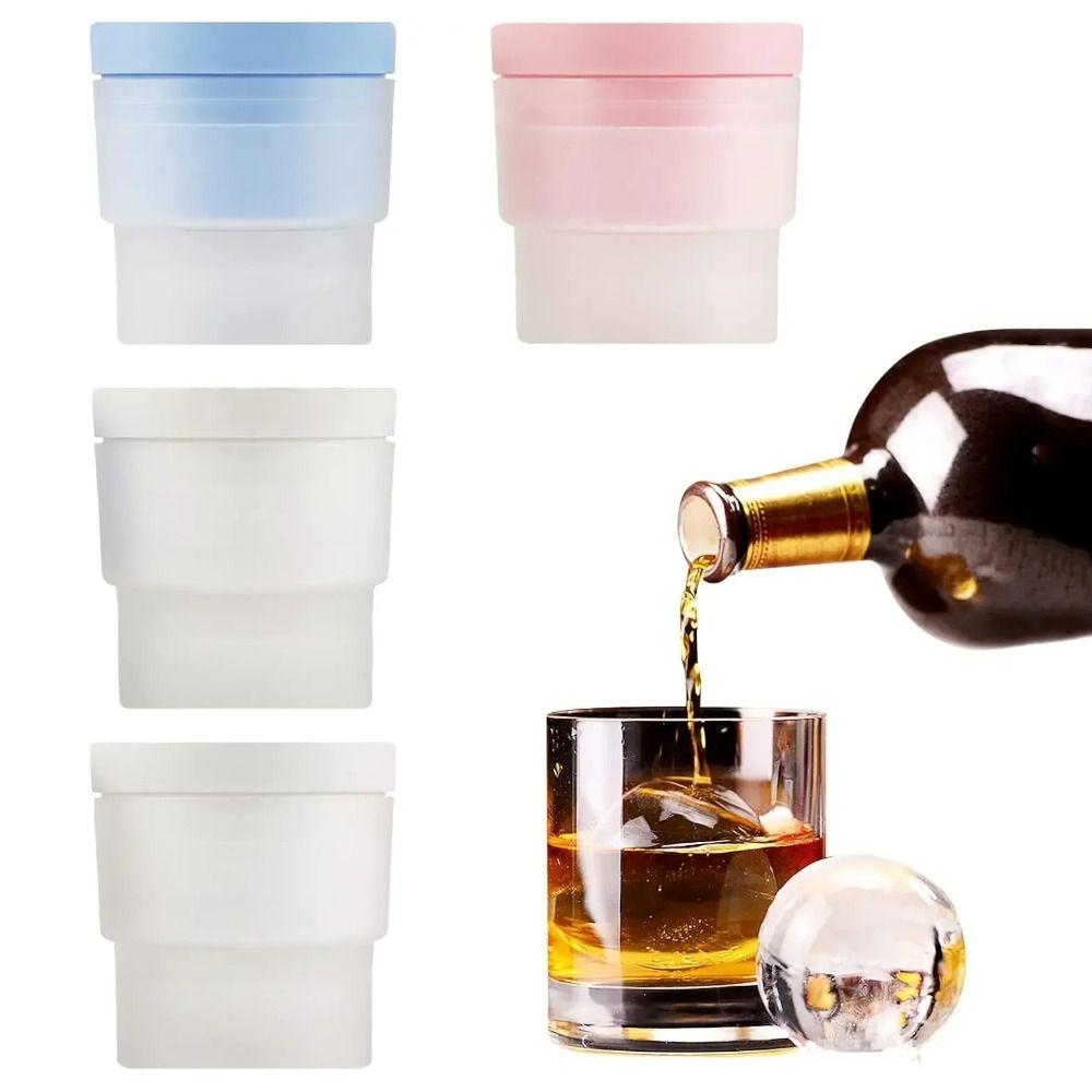 5PCS Large Silicone Ice Ball Mold Round Ice Ball Easy Demoulding Ice Maker Reusable Soft Ice Cube Mold For Whiskey