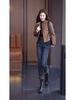 Brand Women's 2025 Autumn/Winter Velvet-Lined Skinny Jeans for Petite Figure