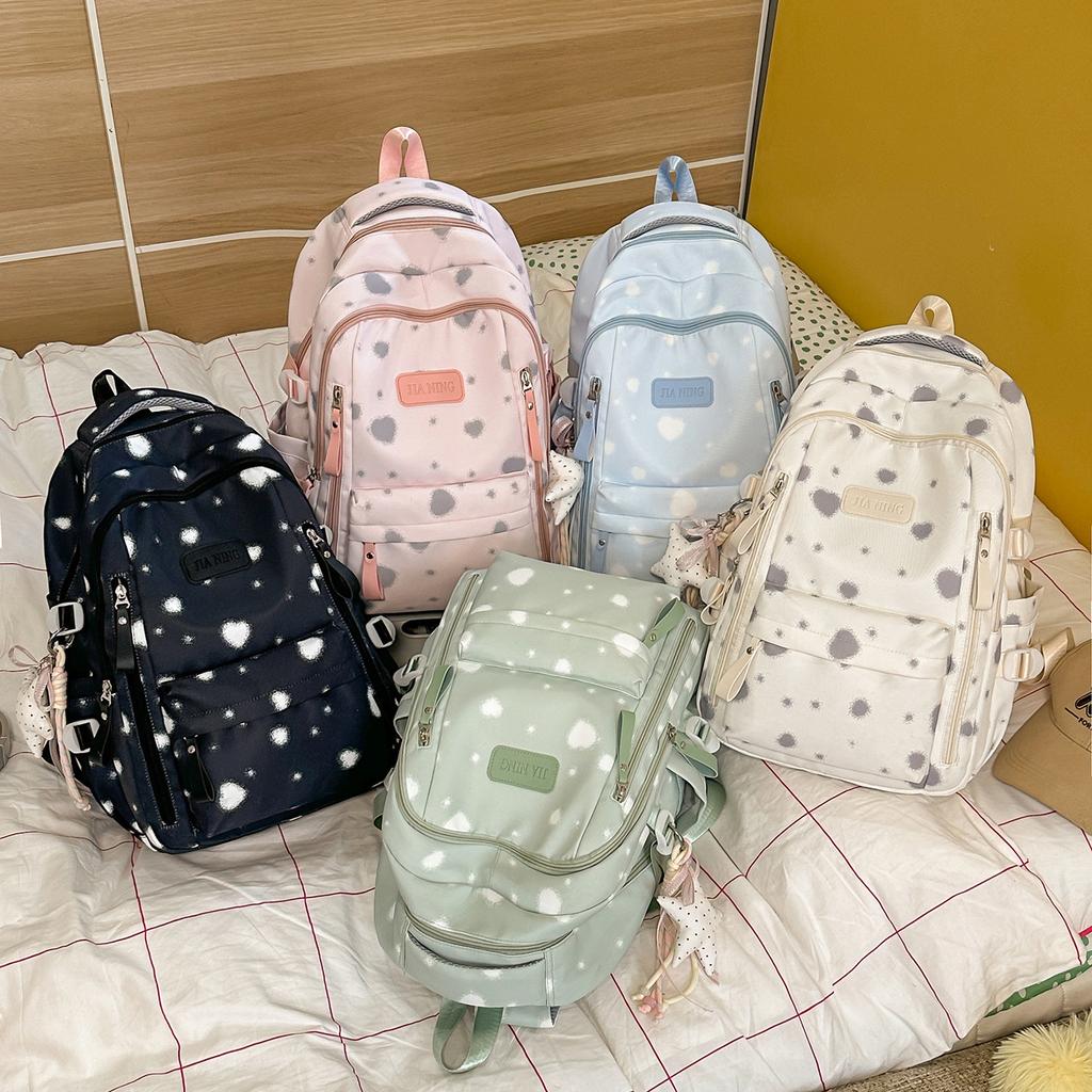 Schoolbag New Korean Version Fresh Schoolbag Women's Japanese Ins Niche Versatile Printed Backpack Junior High School Class Backpack