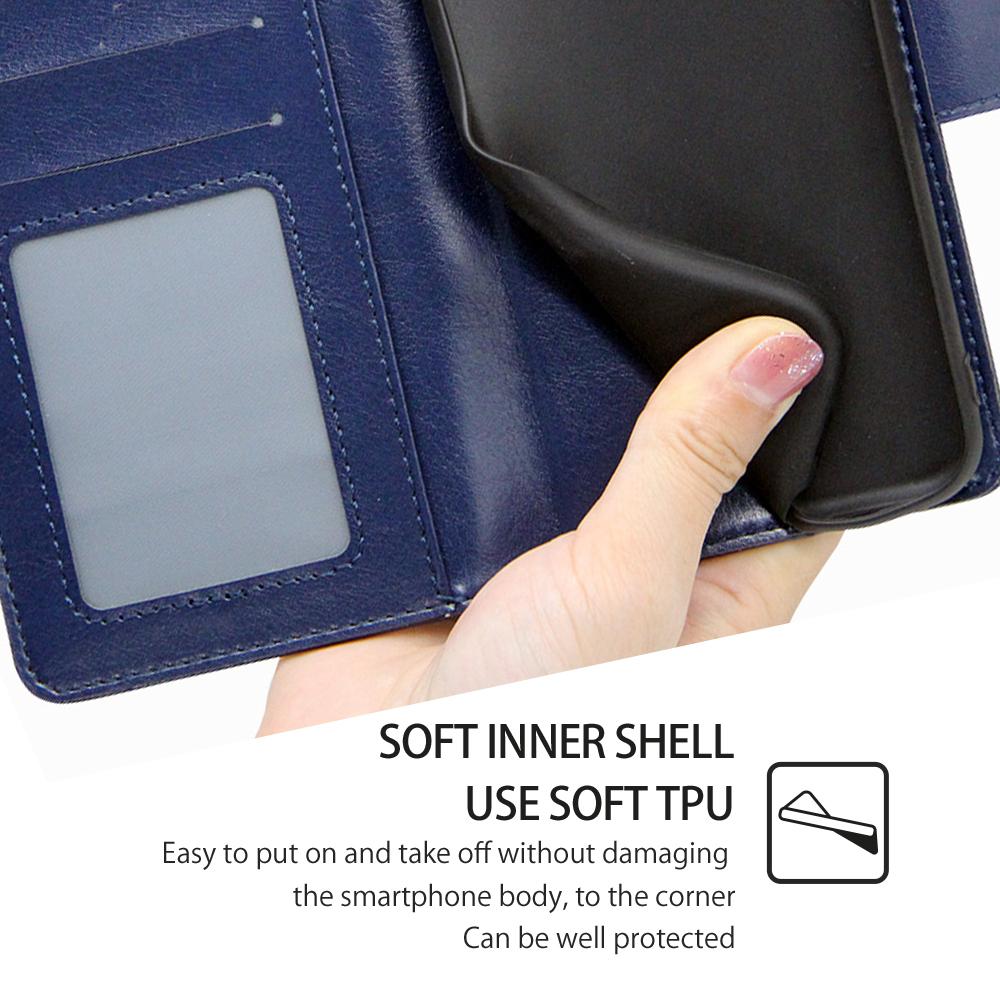 Stand Cover for TCL 405/406/408,Shockproof Textured PU Leather Phone Wallet Case