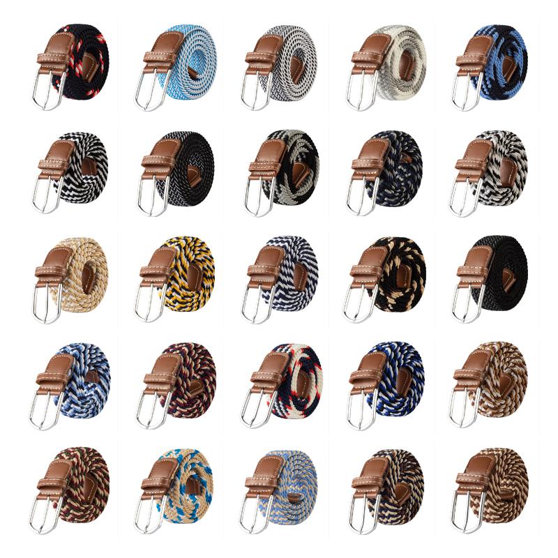 Unisex ocazional tricotat cu cataramă pentru blugi centură de pânză țesătă Curele extensibile elastice extensibile pentru femei bărbați brâu