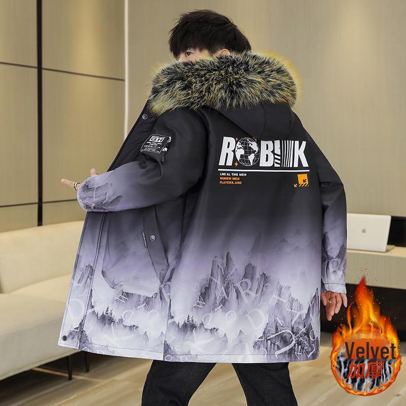 2023 Winter Men's Thick Cotton Hooded Jacket
