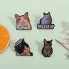 HUH White Cat Enamel Pins Funny Kitten Expressions Brooches Lapel Backpack Badge Fashion Jewelry Accessories Gifts for Friends