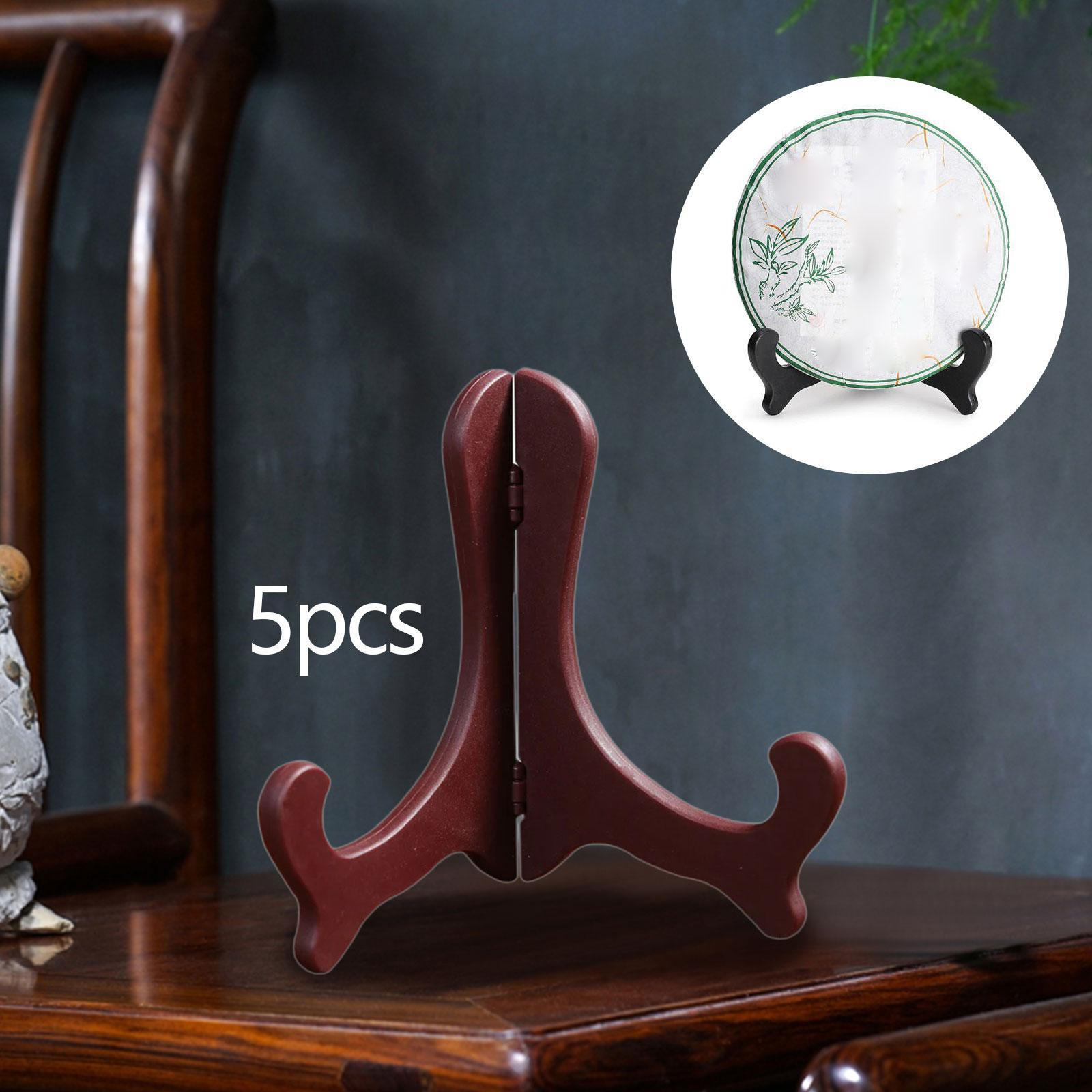 

5 шт. держатели для тарелок, подставки для пирожных из чая пуэр, складной столик, декоративная рамка для фотографий, мольберт коричневый