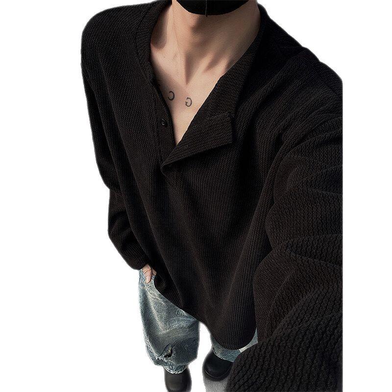 Texture Long Sleeved T-shirt, Men's Style, High-end In Spring and Autumn, Layered Inner Layer, Sweatshirt Base Layer, Autumn and Winter Inner Layer