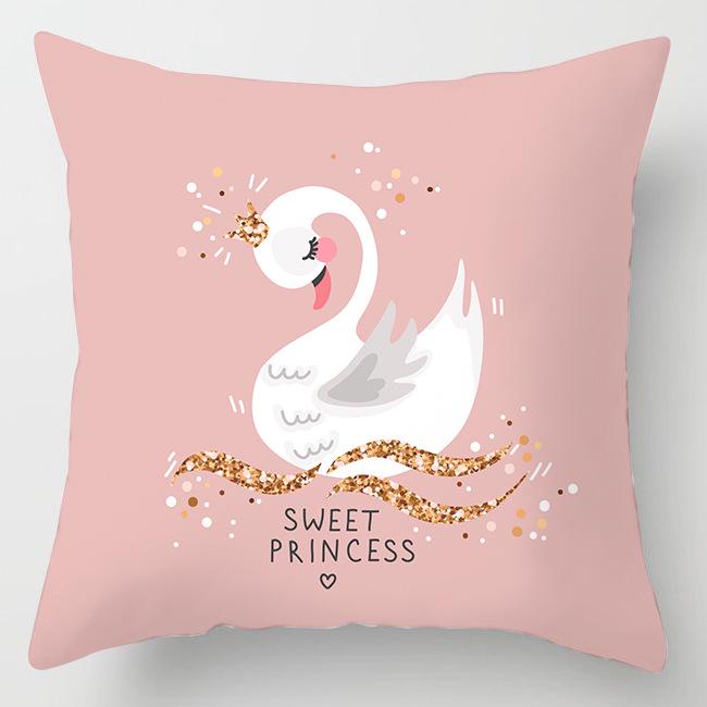 Pink Print Sweet Decorative Pillowcase Sofa Cushion Car Decoration Cushion Cover Cute Exquisite Home Decor Pillowcase
