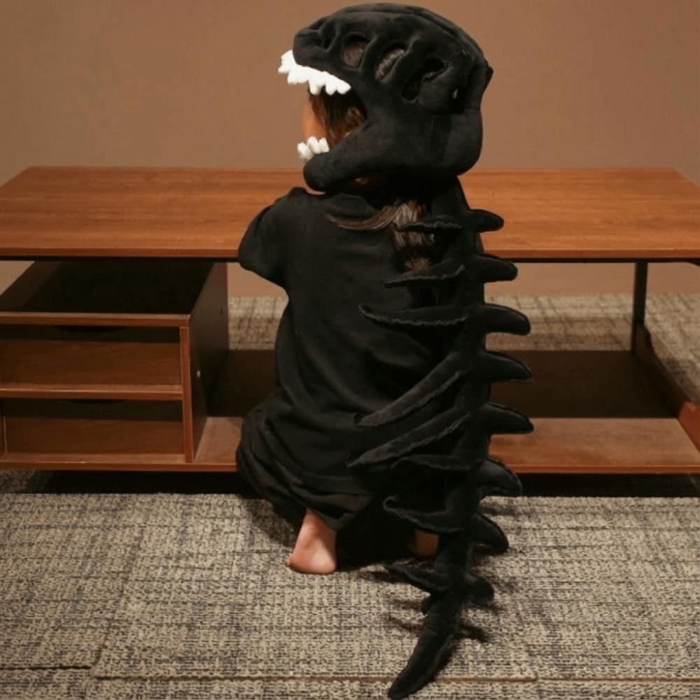 Soft Dinosaur Skeleton Headgear Realistic Stuffed Animal Bone Set Dino Plush Hat  Halloween Costume