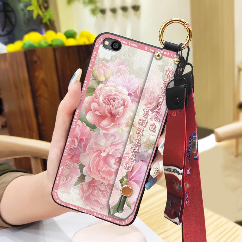 Protective Shockproof Phone Case For Xiaomi Redmi GO Back Cover Soft case Waterproof Fashion Silicone Lanyard For Mom