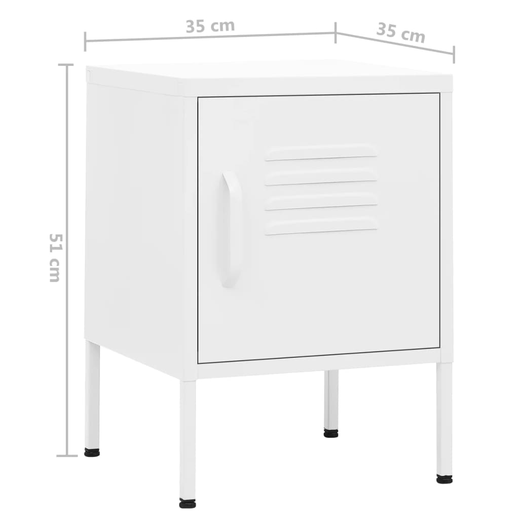 Nightstands 2 pcs White 35 x 35 x 51 cm Steel