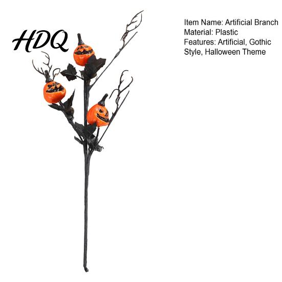 Pumpkin Vase Centerpiece Artificial Stems Halloween Black Branch with Maple Leaves Fake