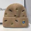 Wool hat cartoon autumn and winter versatile embroidered letter cold hat male cute melon rind parent-child pullover knitted hat