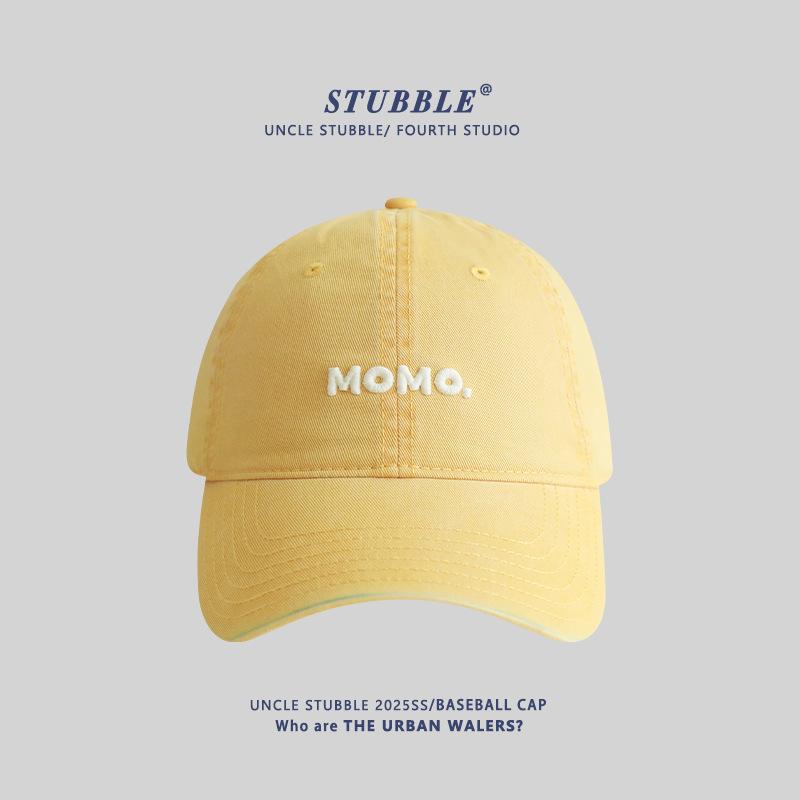 Unisex All-Season Cotton Baseball Cap With Simple Letter Embroidery Sun-Shading Duckbill Korean Soft Top Hat For Men And Women