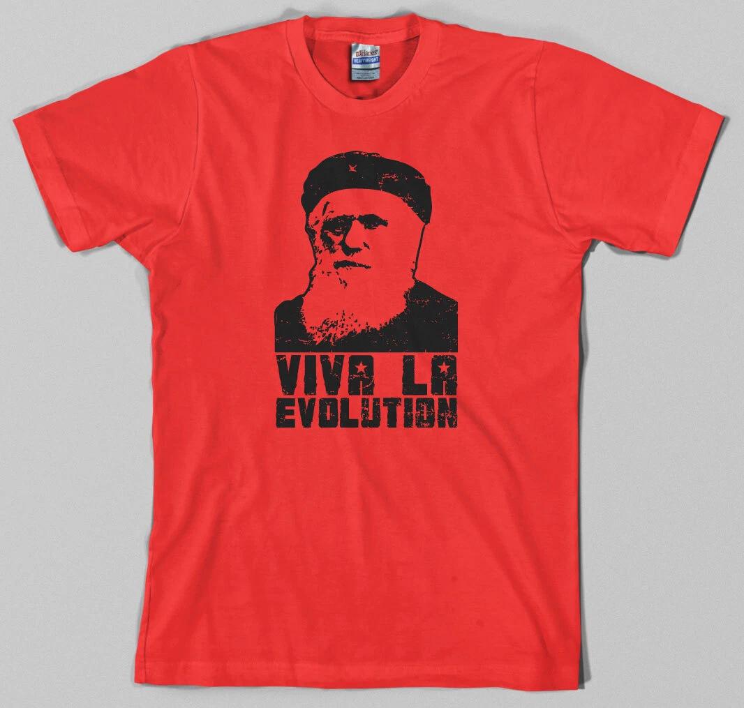 Charles Darwin T Shirt, viva la evolution, che guevara, revolution funny humor M