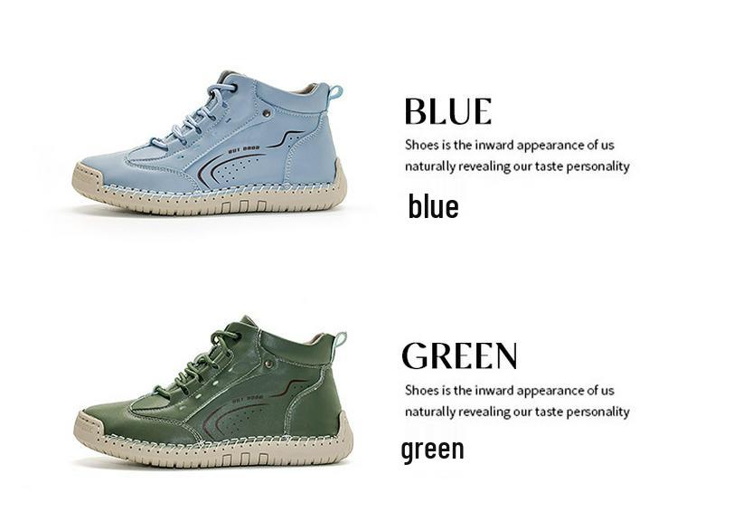 2026 Women's Plus Size Hand-Stitched Martin Ankle Boots - Non-Slip, Soft Sole, Casual Spring Shoes