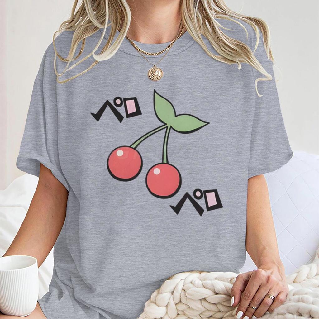 Y2k Harajuku Cherry Fashion Summer Tops Cartoon Cherry Design T-Shirt for Women Cherry Cartoon Aesthetic Vintage T-shirts