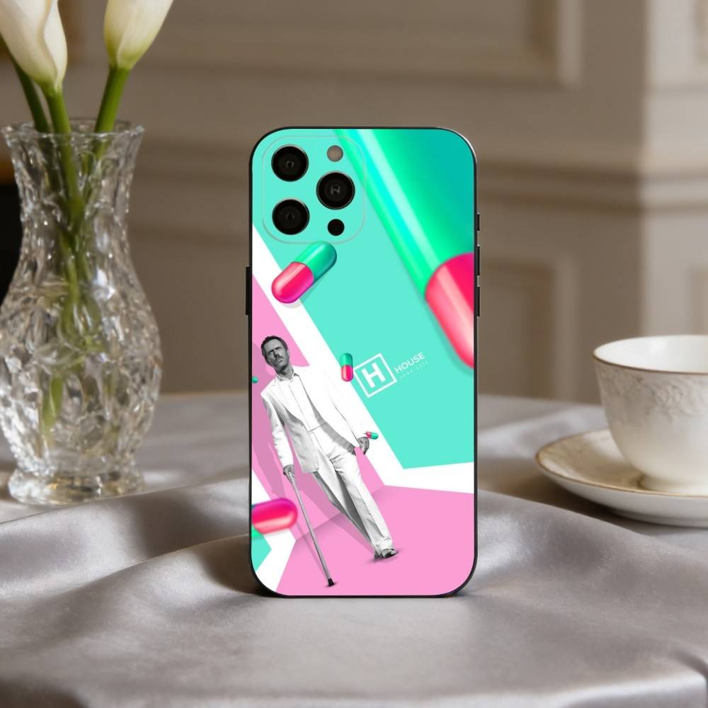 

TV Drama D- Dr H-House-E Phone Case For iPhone 17,16,15,14,13,12,11 Plus,Pro Max,XS,Soft Silicone Black Cover iPhone15