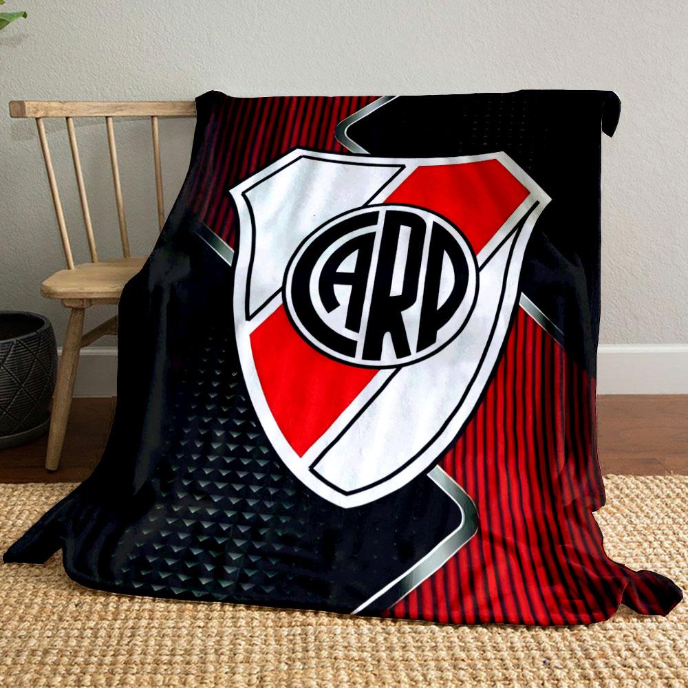 Diagonal Red and White Shield with "CARP" On Striped and Textured Background. for All Seasons Blanket Lunch Break Throw Gift