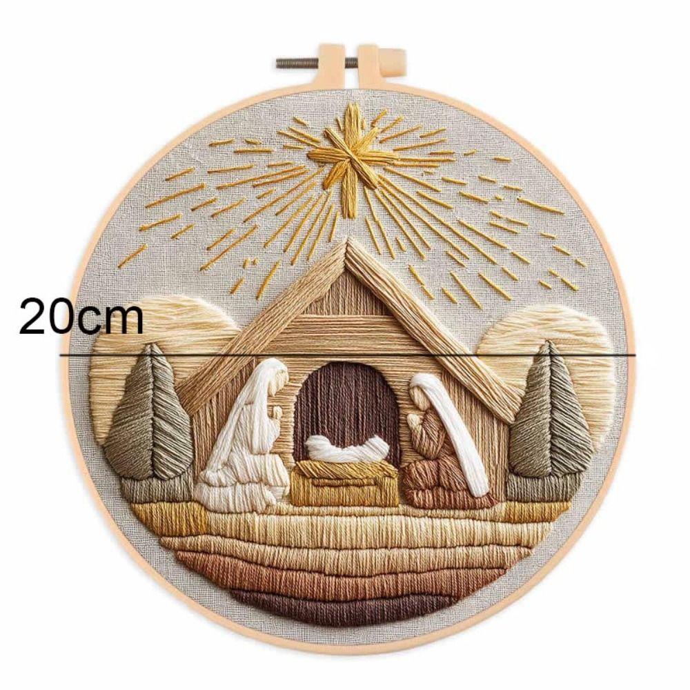 Christmas Cross Stitch Nativity Scene Embroidery Kit Non-finished Products Cross Stitch Set DIY Religious Vintage Embroidery DIY