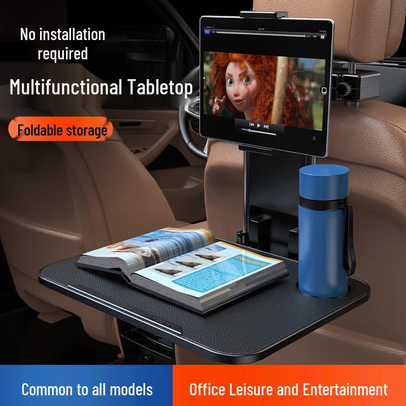 Foldable Car Seat Back Tray Table with Tablet Holder