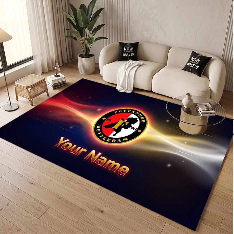 Tappeto Personalizzato Modello Feyenoord Stampa Nome Testo Morbido Antiscivolo Tappeto per Pavimento per Casa Decorazione Interna