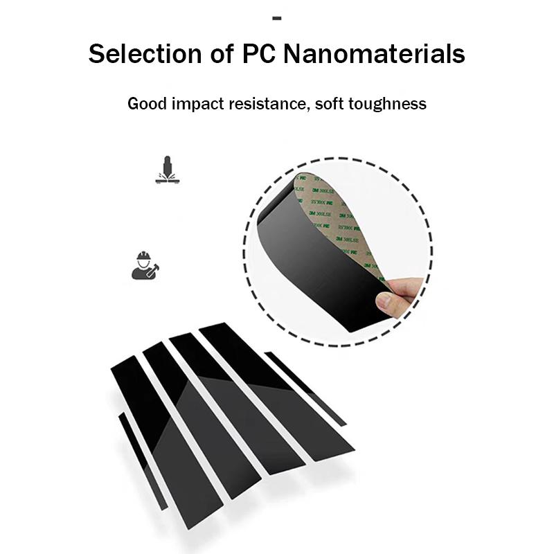 BZY5  For Dodge Chrysler Nitro 2007-2013 6PCS Covers Center Film Column B C Pillar Posts Sticker Car Accessories