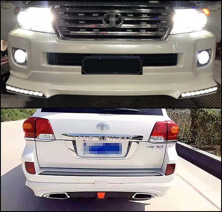 Compatible Body Kits for 12-15 Toyota Land Cruiser: Front & Rear with Lights and Front Bumper Modification Fan.