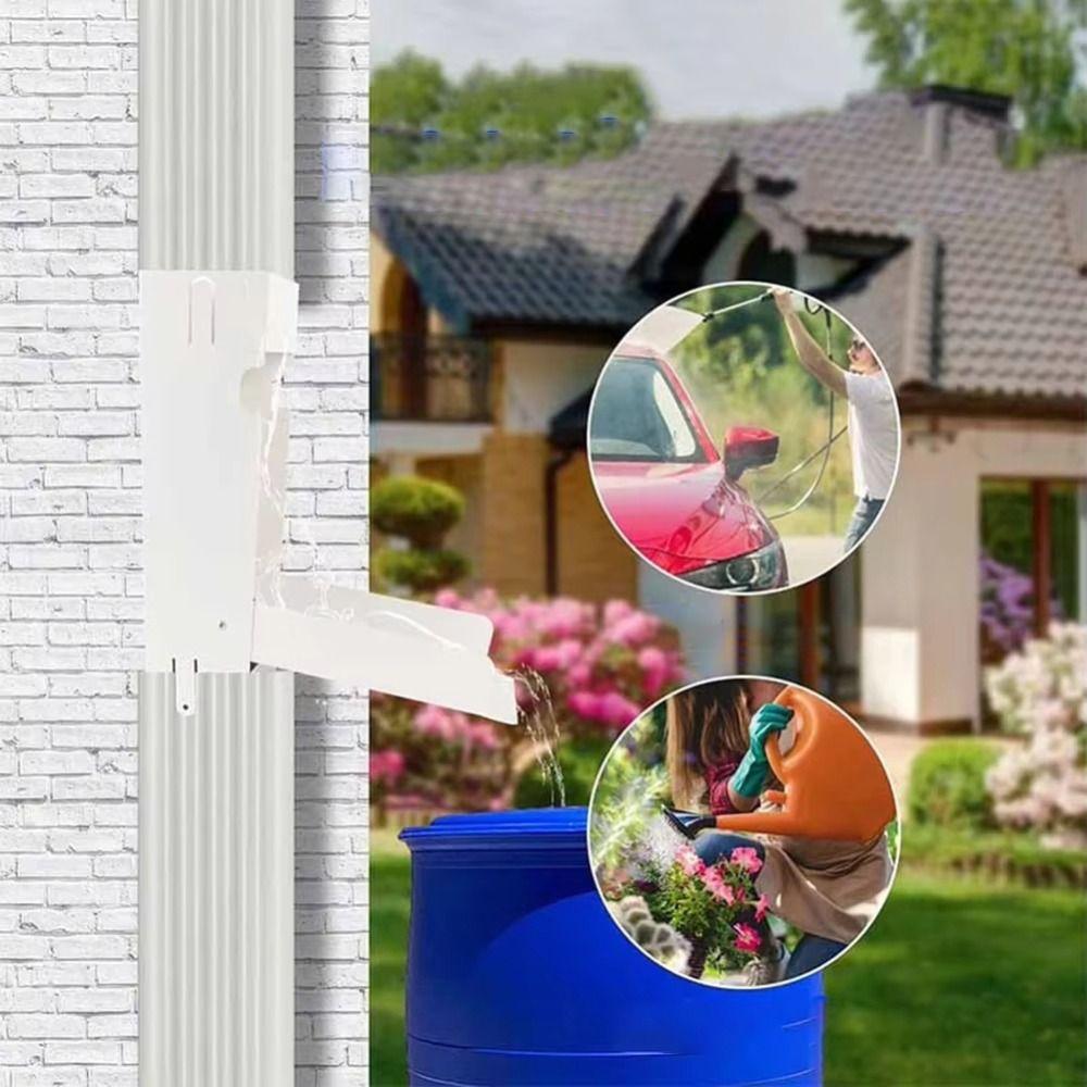 Catching Rainwater Collection Diverter Metal Rainwater Harvesting System Yard Installation