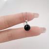Sterling Silver Agate Pendant Necklace - Fashionable Simple Gift for Girlfriend, Christmas Luxury Jewelry Clavicle Chain