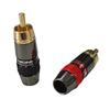 2/6/10 Pcs Gold-Plated Copper Lotus Solder Plug - Male Audio & Video Red-Black Extension Connector