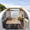 Rectangular RV Table Top with 2 Cup Holders Metal Sealed Edges Marine Table Top 31.49x15.74in for Trailer Motorhome Yacht Deck
