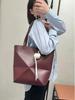 High-Quality Top Layer Cowhide Geometric Folding Tote Bag with Large Capacity