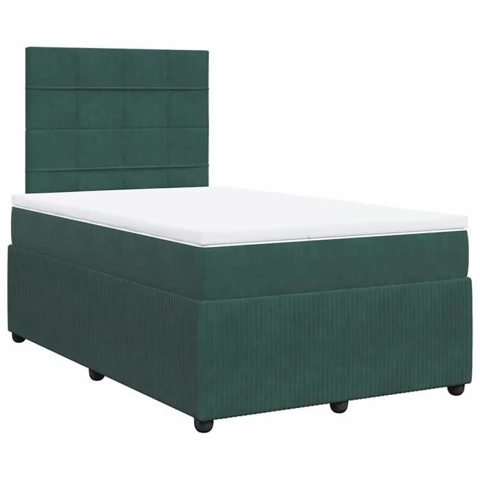 Maison Exclusive - Sommier à lattes de lit et matelas Vert foncé 120x200cm Velours