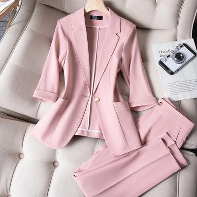 Conjunto elegante de dos piezas de traje casual para mujer: blazer y pantalón