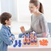 Wooden Three-dimensional Four Piece Chess Toy, Parent-child Interactive Game Two-color Ring Decoration Ornament