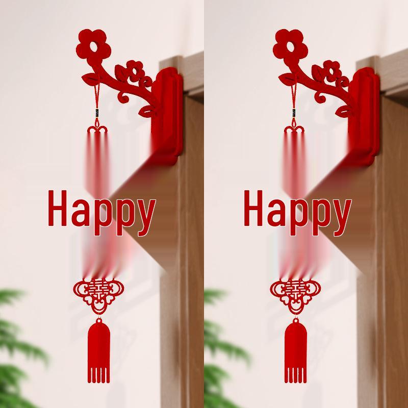 3D Double Happiness Door Hanging for Wedding Decorations