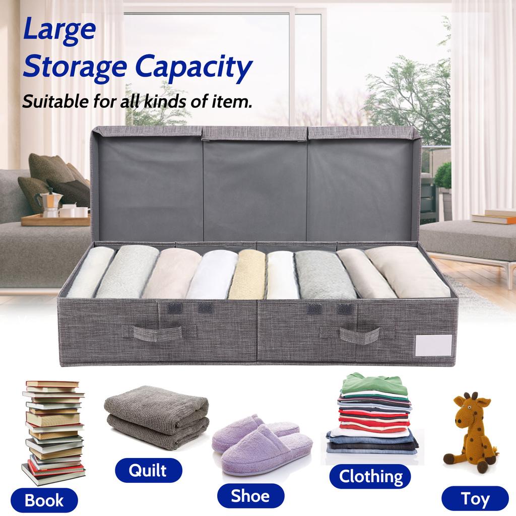 Storage Box with Lids Foldable Closet Blanket Toys Fabric Storage Containers