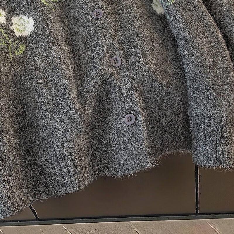 Women's Loose Floral Cardigan Sweater