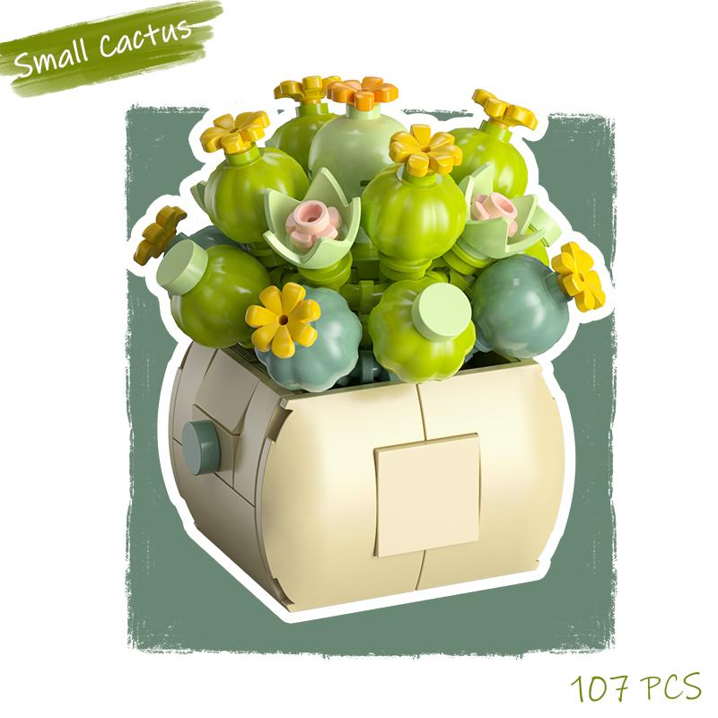 Topfkultur Blume Baustein Ziegel DIY Pflanze Spielzeug Weihnachtsgeschenk für Mädchen Erwachsene Kind Simulation süße Desktop-Dekorationen