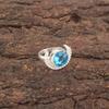 Round Swiss Blue Topaz Stone 925 Sterling Silver Eternity Best Friend Gift Ring RR-48-14