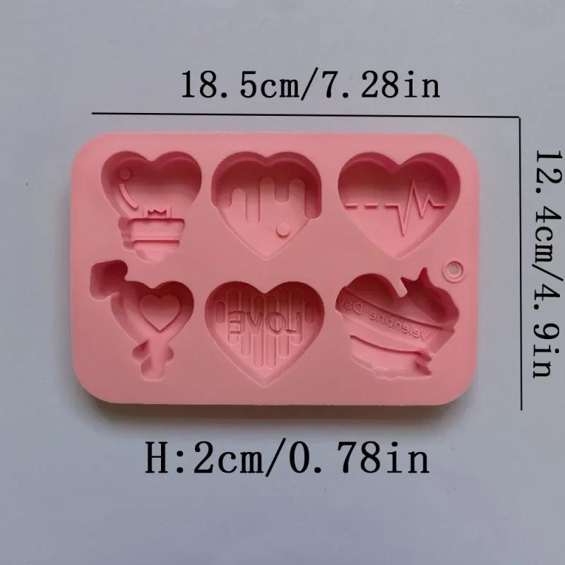 Angel Love Heart Shaped Silicone Chocolate Mold Cake Baking Tools Handmade Soap Candle Mould Valentine's Day Decorative Gift