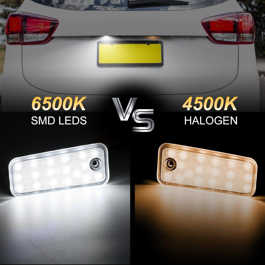 NJSBYL Xenon White LED License Plate Lights For 2013-up Kia Rondo Telluride and Hyundai Azera Santa Fe Rear Number Licence Plate LED Tag Lamps