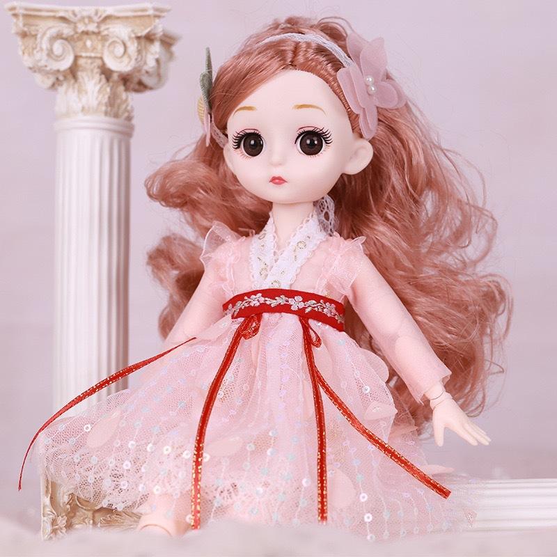30CM Mini Bewegliche 21 Gelenk Puppe Mädchen Spielzeug 3D Große Augen BJD Prinzessin Volle Outfits Kleider Sammlung Kinder puppe Geschenk
