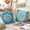 1/4pcs Teal Mandala Cushions Pillowcase Polyester Cushion Cover Throw Pillow Pillowcover Home Car Sofa Decor
