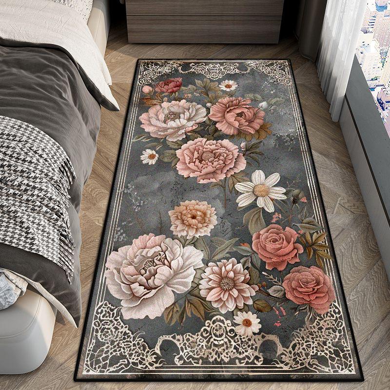 

Современный большой противоскользящий ковер для спальни, прикроватный, с цветочным дизайном, для прихожей, коридора, длинный коврик, легко чистится, входной коврик 60*160cm