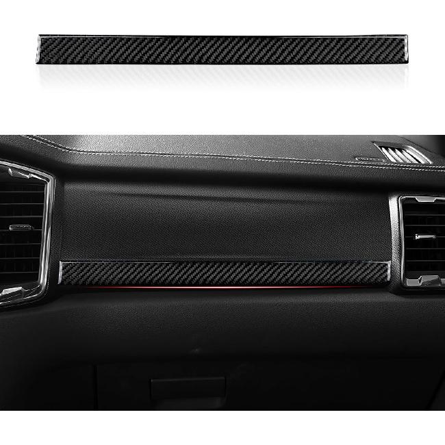 Car Carbon Fiber Dash Center Control Panel Cover Trim Interior for Ford Ranger      XLT Lariat XL Accessories