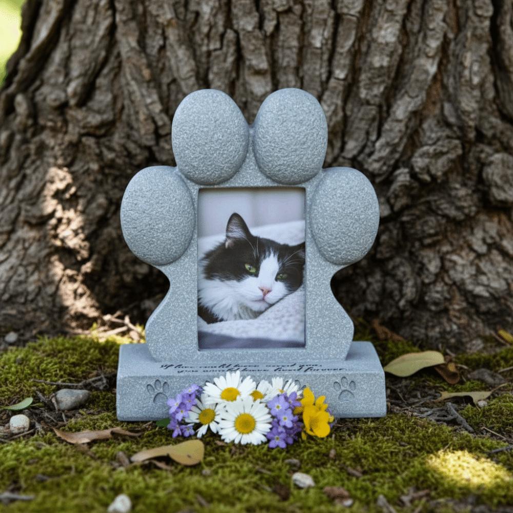 Fotorahmen Haustier Grabstein Harz Hund Opfergrabstein Tier Grab Gedenkstein Gedenkgeschenk